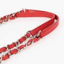 CHANEL Matelasse Chain Shoulder Bag Leather Red Silver CC Auth 138980A-9