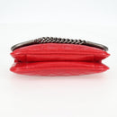 CHANEL Matelasse Chain Shoulder Bag Leather Red Silver CC Auth 138982A-10