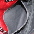 CHANEL Matelasse Chain Shoulder Bag Leather Red Silver CC Auth 138982A-23