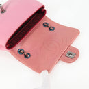 CHANEL Matelasse Chain Shoulder Bag Leather Pink CC Auth 138985A-10