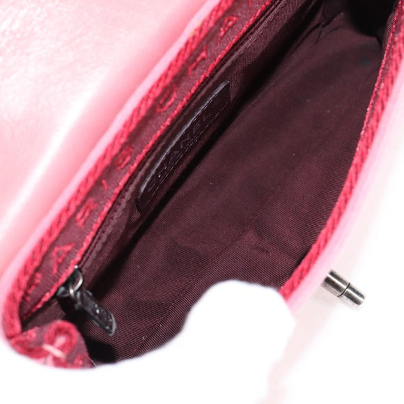 CHANEL Matelasse Chain Shoulder Bag Leather Pink CC Auth 138985A