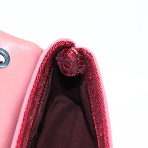 CHANEL Matelasse Chain Shoulder Bag Leather Pink CC Auth 138985A