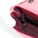 CHANEL Matelasse Chain Shoulder Bag Leather Pink CC Auth 138985A-25