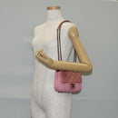 CHANEL Matelasse Chain Shoulder Bag Leather Pink CC Auth 138985A-28