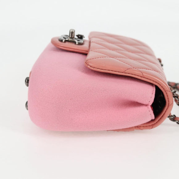 CHANEL Matelasse Chain Shoulder Bag Leather Pink CC Auth 138985A