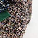 CHANEL Matelasse Camellia Chain Bag Tweed Multicolor Silver CC Auth 138988A-16