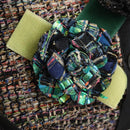 CHANEL Matelasse Camellia Chain Bag Tweed Multicolor Silver CC Auth 138988A-19