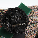 CHANEL Matelasse Camellia Chain Bag Tweed Multicolor Silver CC Auth 138988A-9