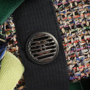 CHANEL Matelasse Camellia Chain Bag Tweed Multicolor Silver CC Auth 138988A-20