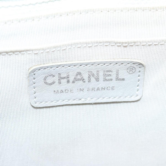 CHANEL Matelasse Camellia Chain Bag Tweed Multicolor Silver CC Auth 138988SM