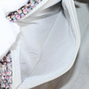 CHANEL Matelasse Camellia Chain Bag Tweed Multicolor Silver CC Auth 138988A-26