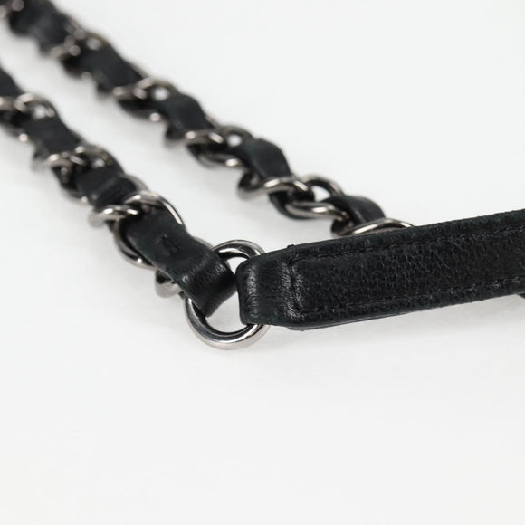 CHANEL Matelasse Camellia Chain Bag Tweed Multicolor Silver CC Auth 138988A