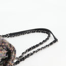 CHANEL Matelasse Camellia Chain Bag Tweed Multicolor Silver CC Auth 138988SM-14