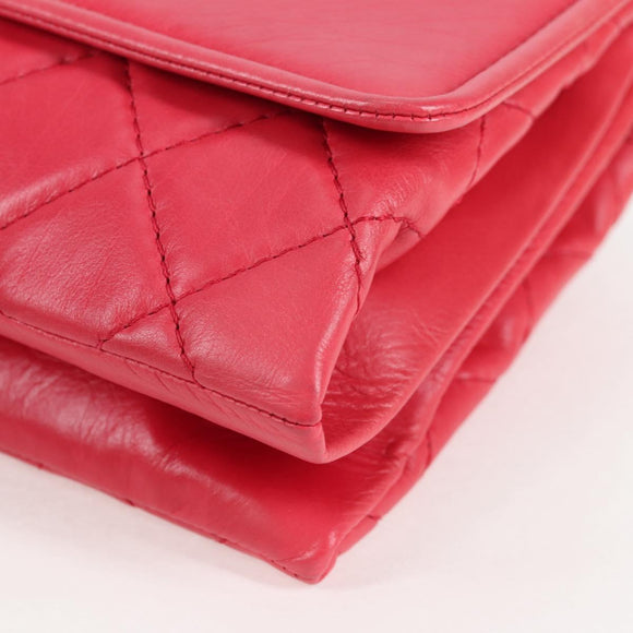 CHANEL Matelasse Chain Shoulder Bag Lamb Skin Pink Silver CC Auth 138989A