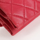 CHANEL Matelasse Chain Shoulder Bag Lamb Skin Pink Silver CC Auth 138989A-13