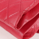 CHANEL Matelasse Chain Shoulder Bag Lamb Skin Pink Silver CC Auth 138989A-14