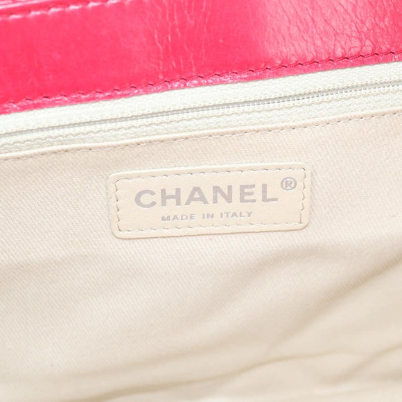 CHANEL Matelasse Chain Shoulder Bag Lamb Skin Pink Silver CC Auth 138989A