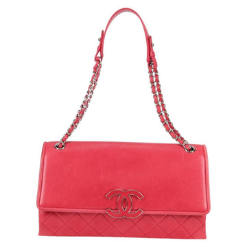 CHANEL Matelasse Chain Shoulder Bag Lamb Skin Pink Silver CC Auth 138989A - 0