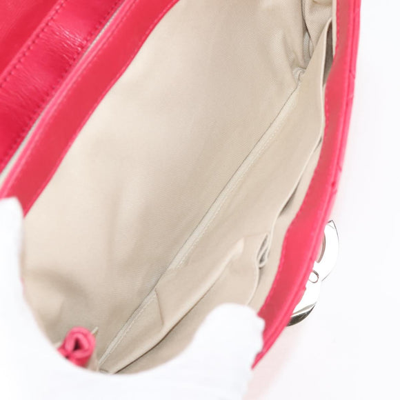 CHANEL Matelasse Chain Shoulder Bag Lamb Skin Pink Silver CC Auth 138989A