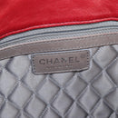 CHANEL Chain Shoulder Bag Lamb Skin Red Silver CC Auth 138990A-21