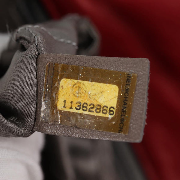 CHANEL Chain Shoulder Bag Lamb Skin Red Silver CC Auth 138990A