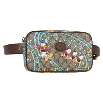 GUCCI GG Supreme Disney Collaboration Waist Bag PVC Beige 602695 Auth 138991A