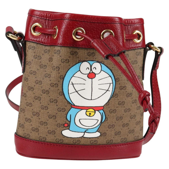 GUCCI Micro GG Supreme Doraemon Collaboration Bag PVC Beige 647801 Auth 138992A