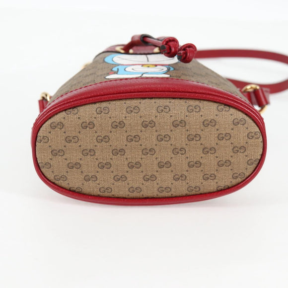 GUCCI Micro GG Supreme Doraemon Collaboration Bag PVC Beige 647801 Auth 138992SAM
