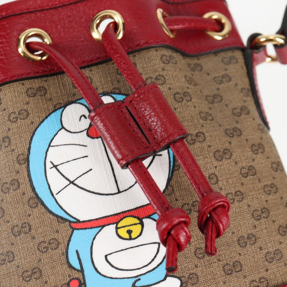 GUCCI Micro GG Supreme Doraemon Collaboration Bag PVC Beige 647801 Auth 138992A