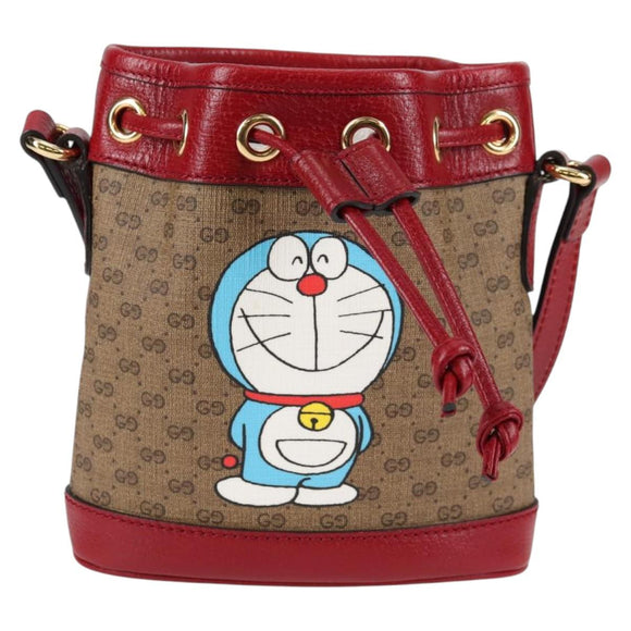 GUCCI Micro GG Supreme Doraemon Collaboration Bag PVC Beige 647801 Auth 138992A