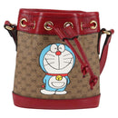 GUCCI Micro GG Supreme Doraemon Collaboration Bag PVC Beige 647801 Auth 138992SAM-13