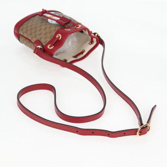 GUCCI Micro GG Supreme Doraemon Collaboration Bag PVC Beige 647801 Auth 138992SAM
