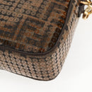 FENDI Zucca Canvas Mamma bucket Shoulder Bag Sequin 2way Brown Gold Auth 138993A-15