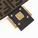 FENDI Zucca Canvas Mamma bucket Shoulder Bag Sequin 2way Brown Gold Auth 138993A-19