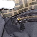 FENDI Zucca Canvas Mamma bucket Shoulder Bag Sequin 2way Brown Gold Auth 138993A-24