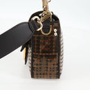 FENDI Zucca Canvas Mamma bucket Shoulder Bag Sequin 2way Brown Gold Auth 138993A-4