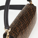 FENDI Zucca Canvas Mamma bucket Shoulder Bag Sequin 2way Brown Gold Auth 138993A-6