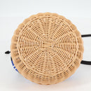 PRADA Rattan Hand Bag Canvas 2way Blue Gold 1BH115 Auth 138994SM-5