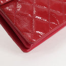 CHANEL Matelasse Chain Shoulder Bag Enamel Pink Gold CC Auth 138996A-11