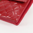 CHANEL Matelasse Chain Shoulder Bag Enamel Pink Gold CC Auth 138996A-12