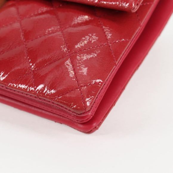 CHANEL Matelasse Chain Shoulder Bag Enamel Pink Gold CC Auth 138996A