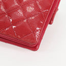 CHANEL Matelasse Chain Shoulder Bag Enamel Pink Gold CC Auth 138996A-14