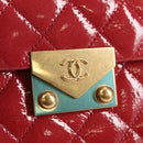 CHANEL Matelasse Chain Shoulder Bag Enamel Pink Gold CC Auth 138996A-15