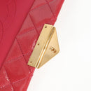 CHANEL Matelasse Chain Shoulder Bag Enamel Pink Gold CC Auth 138996A-17