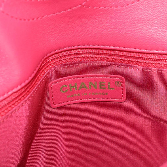 CHANEL Matelasse Chain Shoulder Bag Enamel Pink Gold CC Auth 138996SAM