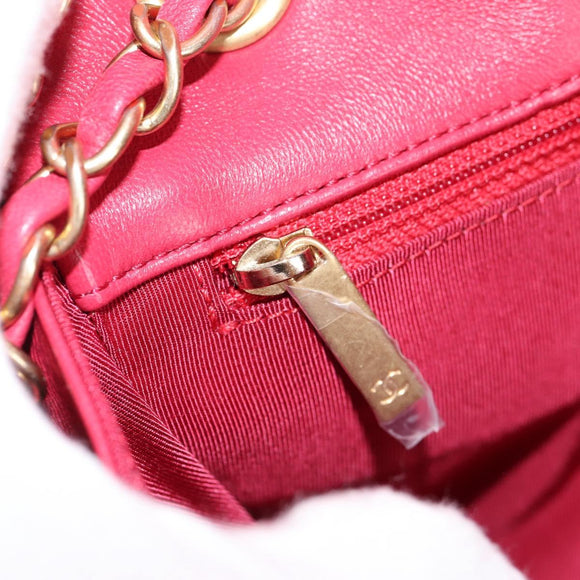 CHANEL Matelasse Chain Shoulder Bag Enamel Pink Gold CC Auth 138996A