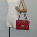 CHANEL Matelasse Chain Shoulder Bag Enamel Pink Gold CC Auth 138996A-29