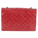 CHANEL Matelasse Chain Shoulder Bag Enamel Pink Gold CC Auth 138996A-3