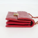 CHANEL Matelasse Chain Shoulder Bag Enamel Pink Gold CC Auth 138996SAM-4