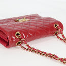 CHANEL Matelasse Chain Shoulder Bag Enamel Pink Gold CC Auth 138996A-6